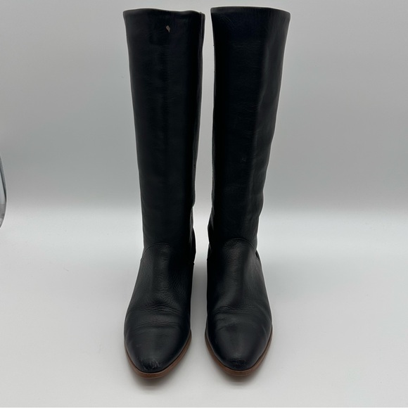 Vintage Allegre Black Leather Knee High Boots - Picture 2 of 12